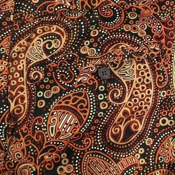 Lady Hagen paisley skort - size 6 - rear zip - pockets - orange color pallet - Picture 5 of 6